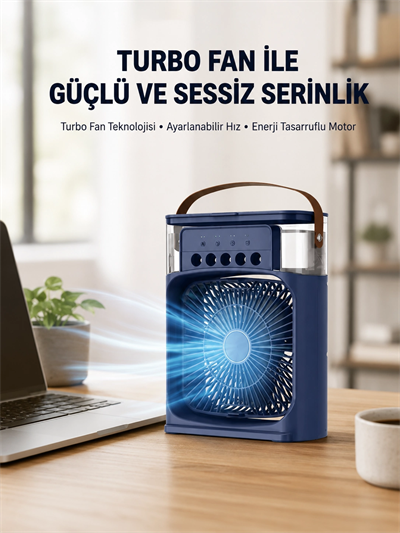 Turbo Fan Teknolojili Sessiz ve Güçlü Soğutma Masası Vantilatör