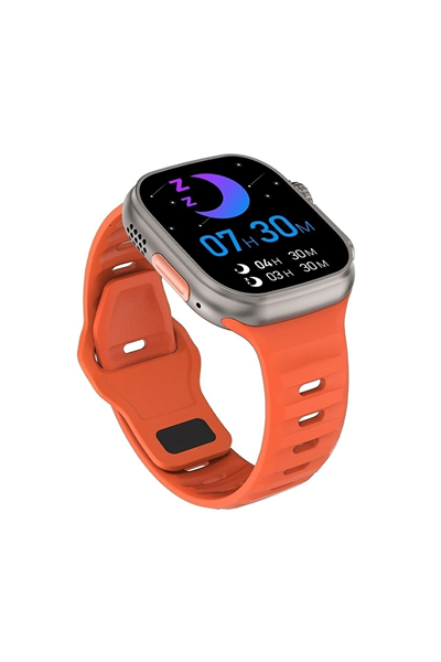 Turuncu Akıllı Saat 49 mm 2.05 İnç GPS NFC Nabız Uyku Takibi Sim Kartlı Siyah Kasa 200-300 mAh