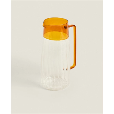 Turuncu Detaylı Cam Sürahi 1600 ml