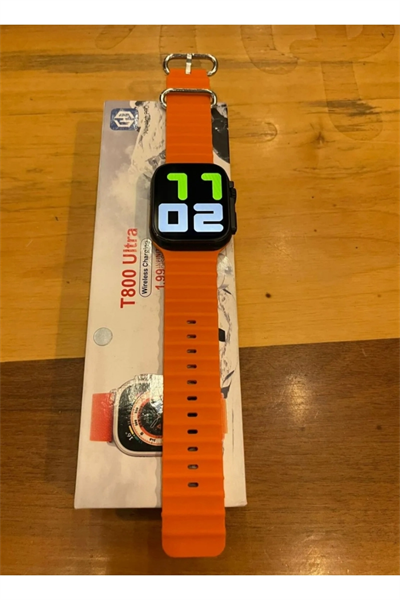 Turuncu Kordonlu Bluetooth Bağlantılı Akıllı Saat, Nabız Ölçer ve Sesli Görüşme Özellikli