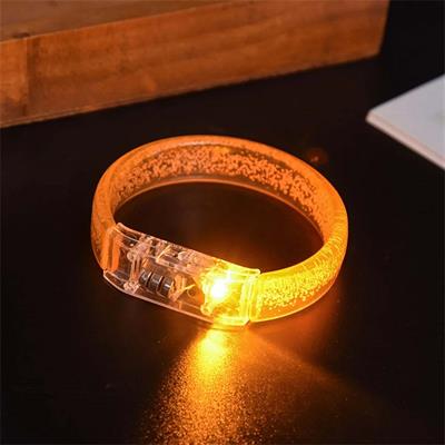 Turuncu Led Işıklı Baskı Yapılabilen Pilli Bileklik Bilezik 1,5 cm Genişlik (3936)