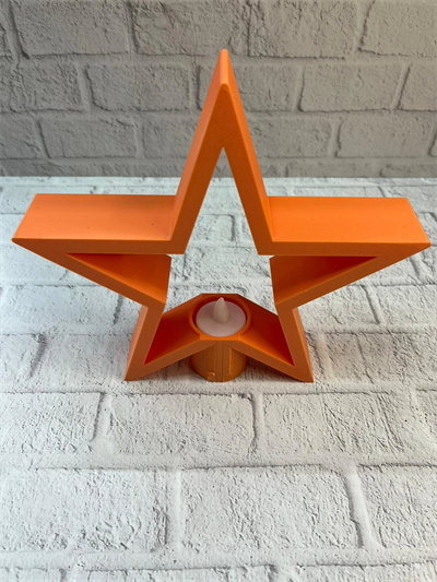 Turuncu Yıldız Mumluk Loş Işık Salon Dekoru