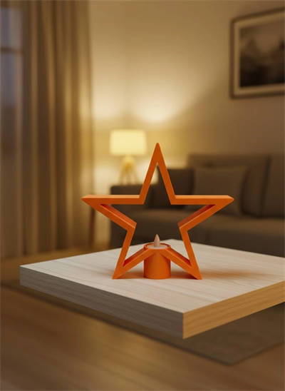 Turuncu Yıldız Mumluk Loş Işık Salon Dekoru