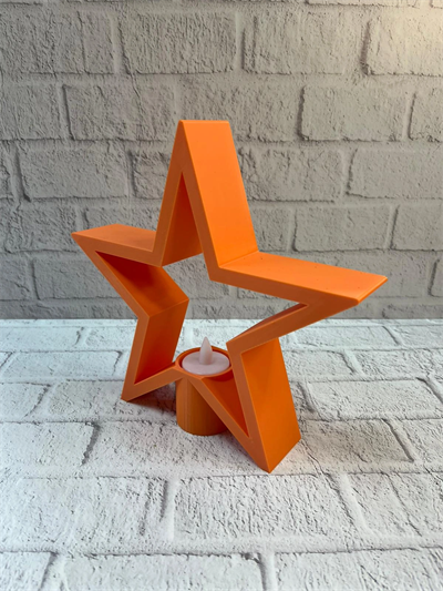 Turuncu Yıldız Mumluk Loş Işık Salon Dekoru