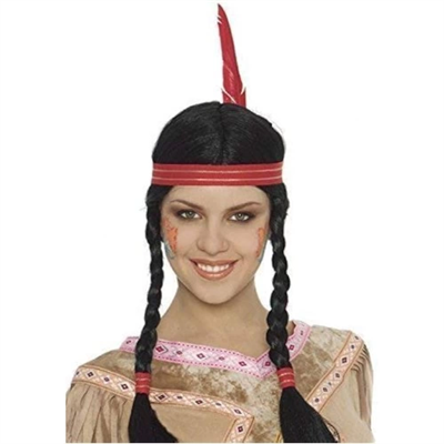 Tüylü Örgülü Kızılderili Parti Peruğu