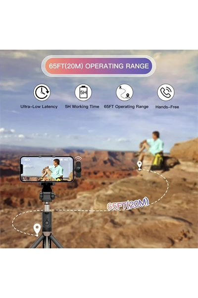 Type-C Çiftli Kablosuz Yaka Mikrofonu Seti - YouTube, TikTok, Vlog ve Canlı Yayınlar İçin Telefon Uyumlu Çift Mikrofon