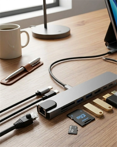 Type C Çoklu Port Hub 8 Port USB HDMI SD Kart Ethernet Adaptör