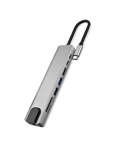 Type C Çoklu Port Hub 8 Port USB HDMI SD Kart Ethernet Adaptör