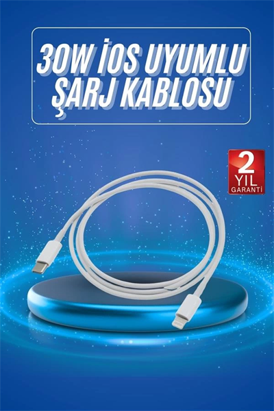 Type-C Ligtning 30W İOS Şarj Kablosu Hızlı Şarj Kablosu