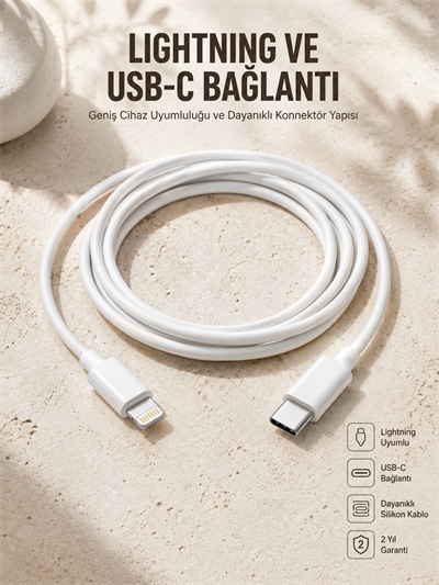 Type-C Ligtning 30W İOS Şarj Kablosu Hızlı Şarj Kablosu