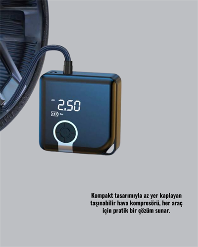 Type-C Şarj Girişli Taşınabilir Elektrikli Hava Pompası