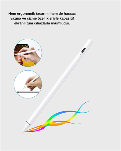 Type-C Şarjlı Dokunmatik Kalem – iPad, iPhone ve Android Uyumlu, Sessiz Çalışan