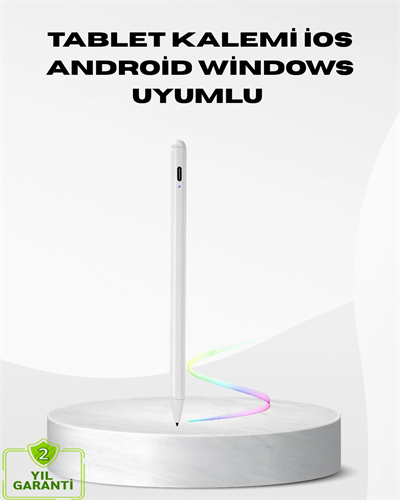 Type-C Şarjlı Dokunmatik Kalem – iPad, iPhone ve Android Uyumlu, Sessiz Çalışan