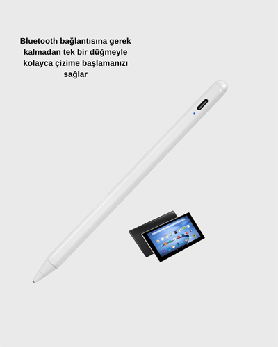 Type-C Şarjlı Dokunmatik Kalem – iPad, iPhone ve Android Uyumlu, Sessiz Çalışan