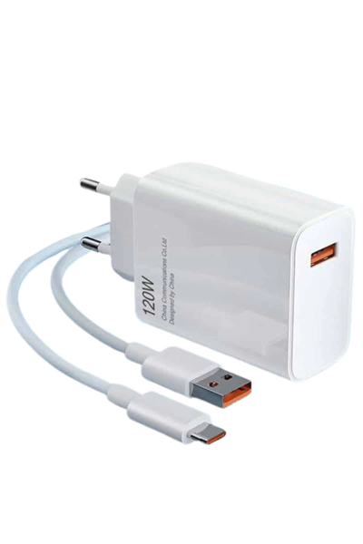 Type C Yüksek Hızlı Şarj Aleti Beyaz 120W Ultra Uzun Ömürlü
