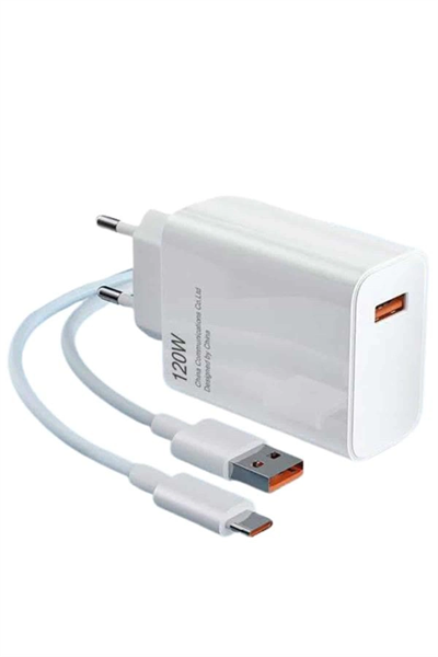 Type C Yüksek Hızlı Şarj Aleti Beyaz 120W Ultra Uzun Ömürlü