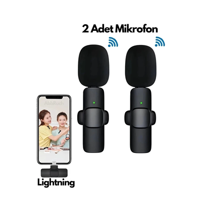 Type-C Çiftli Kablosuz Yaka Mikrofonu Seti - YouTube, TikTok, Vlog ve Canlı Yayınlar İçin Telefon Uyumlu Çift Mikrofon