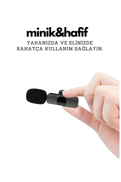 Type-C Çiftli Kablosuz Yaka Mikrofonu Seti - YouTube, TikTok, Vlog ve Canlı Yayınlar İçin Telefon Uyumlu Çift Mikrofon