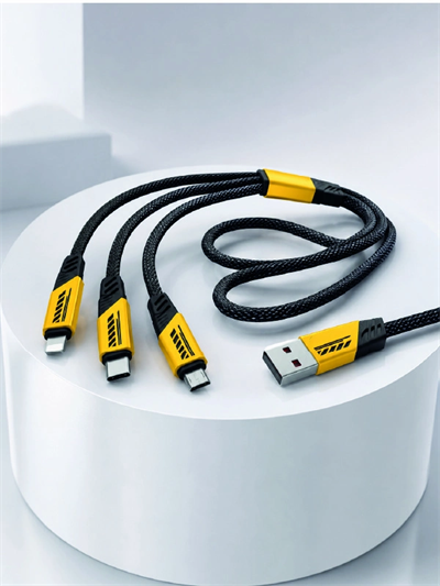 USB 3ü 1 Arada Şarj Kablosu 240W PD Destekli Çoklu Şarj Kablosu