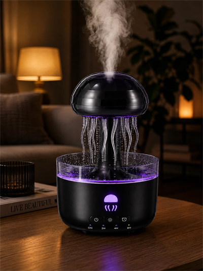 USB Çalışan Denizanası Hava Nemlendirici 7 Renk RGB Aydınlatmalı Sessiz Buhar Makinesi