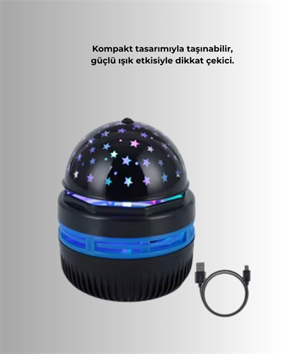 USB Galaxy Projektör Lamba – Romantik Atmosfer, Çocuk Odası, Parti ve Düğün Işığı
