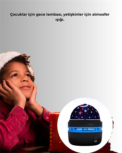 USB Galaxy Projektör Lamba – Romantik Atmosfer, Çocuk Odası, Parti ve Düğün Işığı