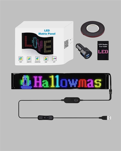 USB Girişli RGB LED Tabela Ayarlanabilir Parlaklık ve Kayan Yazı Özellikli