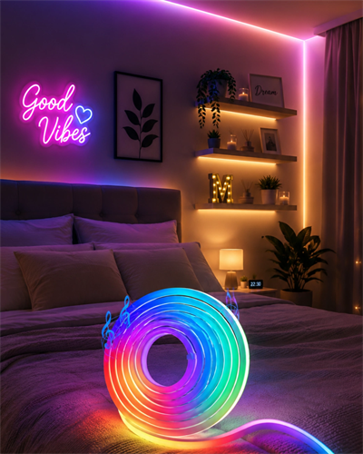 USB Girişli RGB Neon Şerit Led TV Oda Masa Dekor Işığı