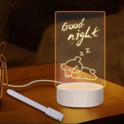 USB Kablolu Işıklı Kendiliğinden Beyaz Kalemli-Silgili Kreatif 3D Görselleştirme LED Lambası (3936)