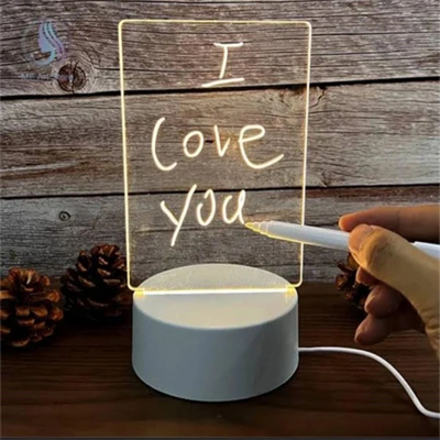 USB Kablolu Işıklı Kendiliğinden Beyaz Kalemli-Silgili Kreatif 3D Görselleştirme LED Lambası