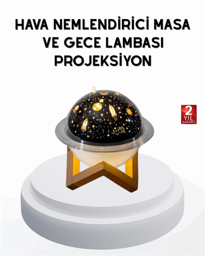 USB Mini Hava Nemlendirici ve Projeksiyon Lamba – Taşınabilir, Sessiz, Dekoratif Aromaterapi Cihazı