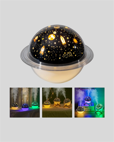 USB Projeksiyon Gece Lambası ve Hava Nemlendirici – Aromaterapi Destekli, Taşınabilir Mini