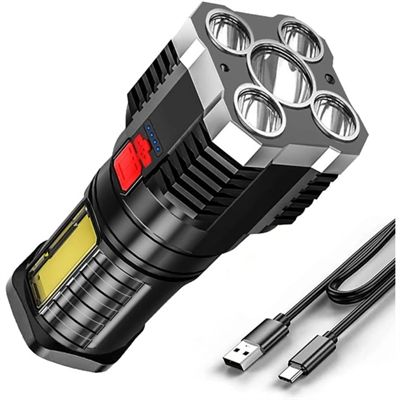 USB Şarjlı 4 Modlu El Feneri