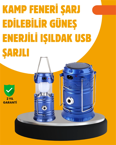 USB Şarjlı Çok Fonksiyonlu Kamp Feneri – Taşınabilir ve Dayanıklı