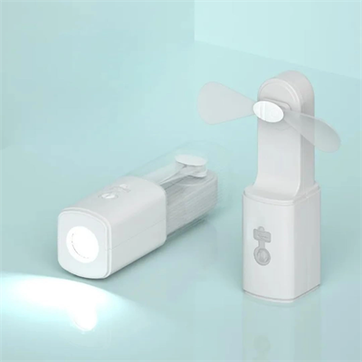USB Şarjlı Fenerli Mini El Fanı 1200 mAh Taşınabilir Çanta Kamp ve Ofis Vantilatörü