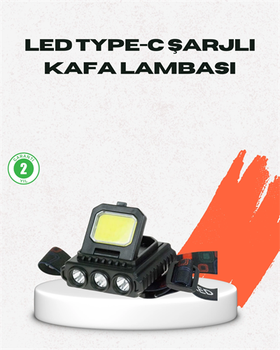 USB Şarjlı Kafa Feneri 800 Lumen Ayarlanabilir COB ve XPE LED