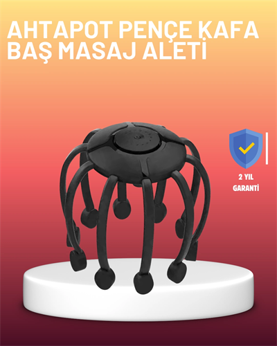 USB Şarjlı Kafa Masaj Aleti 3 Modlu 8 Başlıklı Stres Giderici