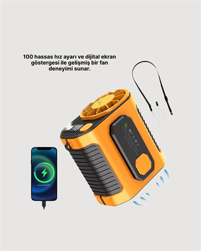 USB Şarjlı Kompakt El ve Boyun Fanı Çok Fonksiyonlu