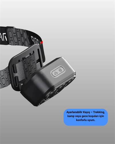 USB Şarjlı LED Kafa Lambası 300 Lümen Güç Göstergeli