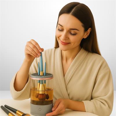 USB Şarjlı Makyaj Fırçası Temizleyici Aparat Hızlı Kurutmalı, Çok Yönlü Fırça Temizleyici (3936)