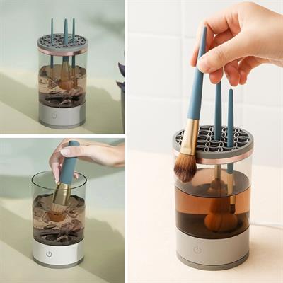 USB Şarjlı Makyaj Fırçası Temizleyici Aparat Hızlı Kurutmalı, Çok Yönlü Fırça Temizleyici (3936)