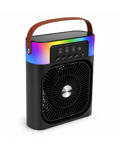 USB Şarjlı Masaüstü Sprey Fan Taşınabilir Serinletici RGB Işıklı Mini Klima