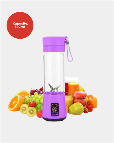USB Şarjlı Portatif Blender 380ml Çelik 304 Bıçaklı Mobil Smoothie Maker