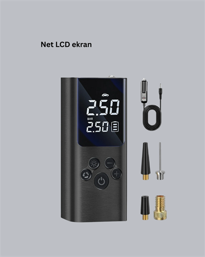 USB Şarjlı Taşınabilir Hava Kompresörü Dijital Ekranlı