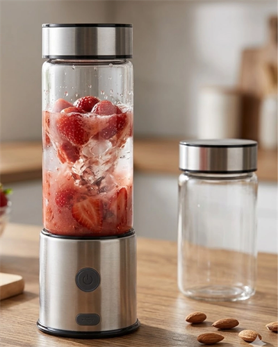 USB Type C Şarjlı Cam Blender 6 Bıçaklı Smoothie ve Shake Blender