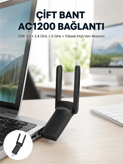 USB WiFi Adaptör – 1200 Mbps Hız