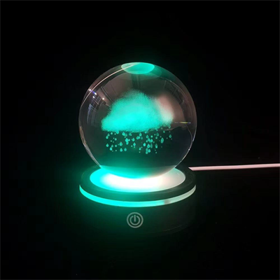 USBli Yağmur Bulutu Tasarımlı Dönen Cam Küre