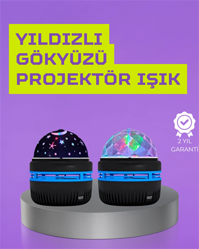 USB’li Yıldız Projektör Lamba – Döner Galaxy Işık Şovu, Çocuk ve Yetişkin Uyku Lambası
