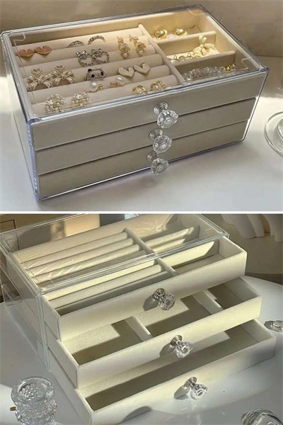 Üç Katlı Çekmeceli Takı Kozmetik Organizer