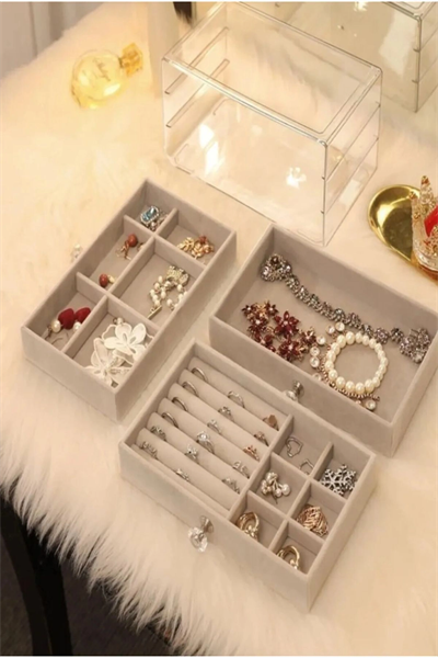 Üç Katlı Çekmeceli Takı Kozmetik Organizer
